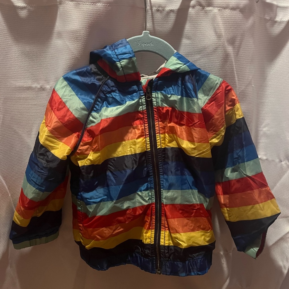 Adorable rainbow spring jacket from Gymboree. 2T
